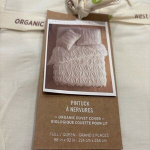 West Elm Organic Pintuck Duvet Cover - Soft Cream